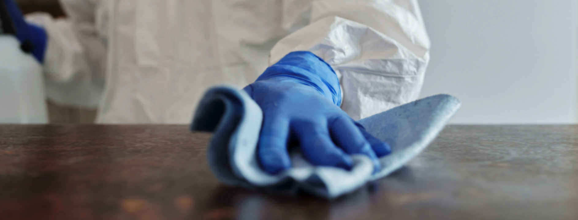 blue cloth cleaning table